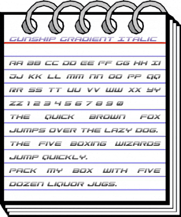 Gunship Gradient Italic Italic animated font preview