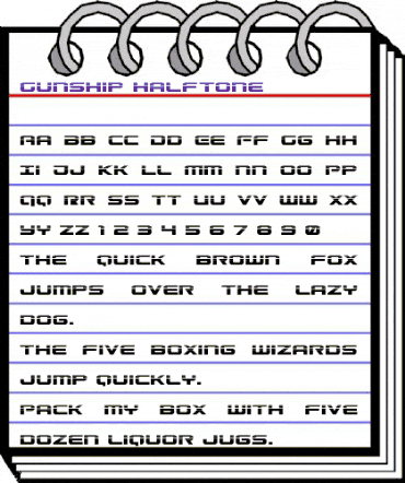 Gunship Halftone Regular animated font preview