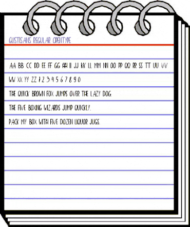 Gustisans Regular animated font preview