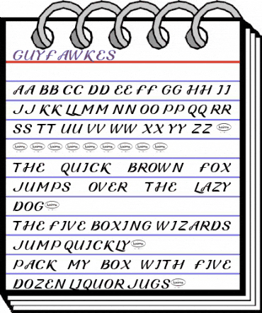 Guyfawkes Regular animated font preview