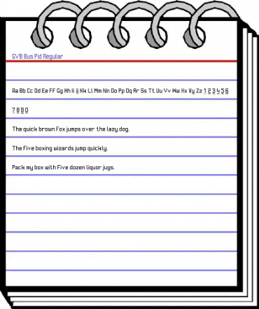 GVB Bus Pid Regular animated font preview
