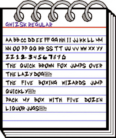 GwizsK Regular animated font preview GwizsK Regular animated font preview
