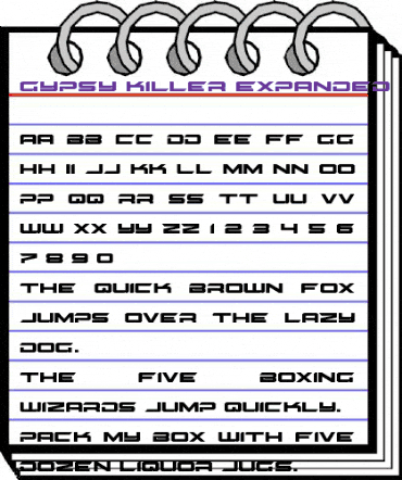 Gypsy Killer Expanded Expanded animated font preview Gypsy Killer Expanded Expanded animated font preview