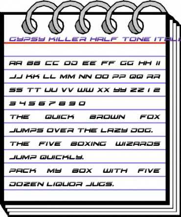 Gypsy Killer Half-Tone Italic Italic animated font preview Gypsy Killer Half-Tone Italic Italic animated font preview