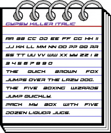 Gypsy Killer Italic Italic animated font preview Gypsy Killer Italic Italic animated font preview