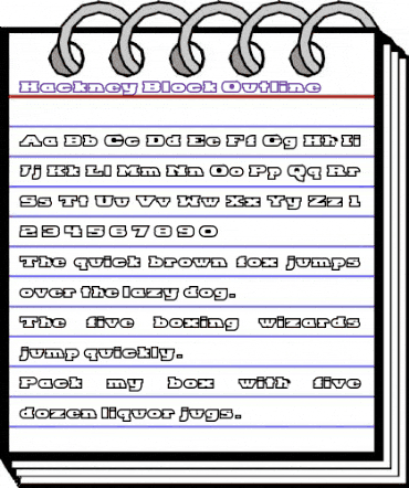 Hackney Block Outline Normal animated font preview Hackney Block Outline Normal animated font preview