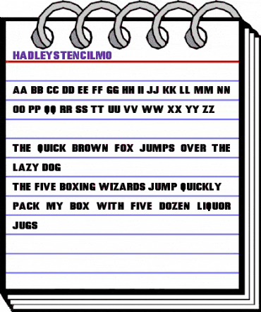 Hadley Stencil Mo1 Regular animated font preview