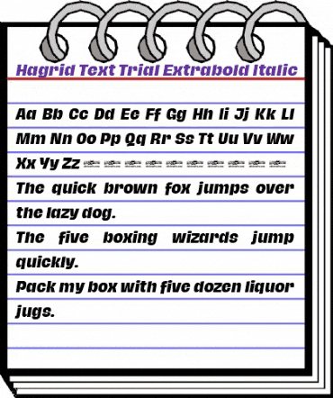 Hagrid Text Trial Extrabold Italic animated font preview