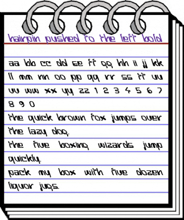 Hairpin-Pushed to The Left Bold animated font preview