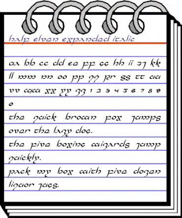 Half-Elven Expanded Italic Expanded Italic animated font preview Half-Elven Expanded Italic Expanded Italic animated font preview