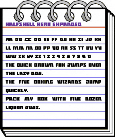 Halfshell Hero Expanded Expanded animated font preview