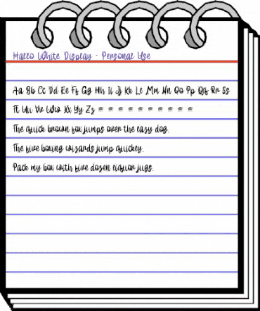 Hallo White Display - Personal Regular animated font preview