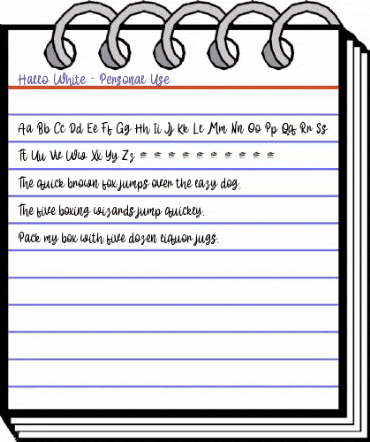 Hallo White - Personal Use Regular animated font preview