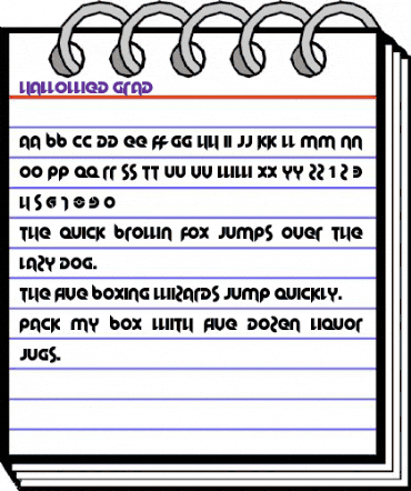 Hallowed Grad Regular animated font preview