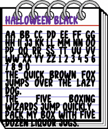 halloween black Regular animated font preview