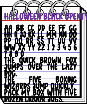 halloween black Regular animated font preview