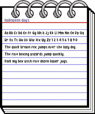 halloween day's Regular animated font preview