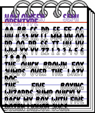 halloween semi black Regular animated font preview