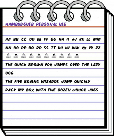 HAMBURGUER PERSONAL USE Regular animated font preview