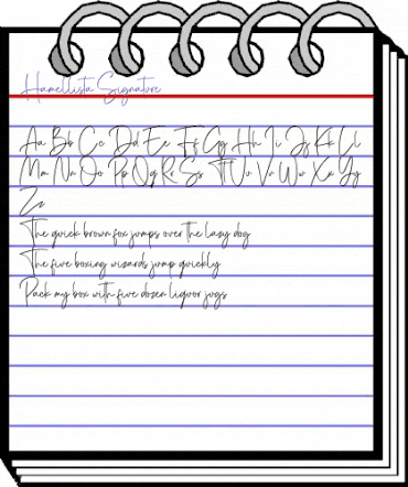 Hamellista Signature Regular animated font preview