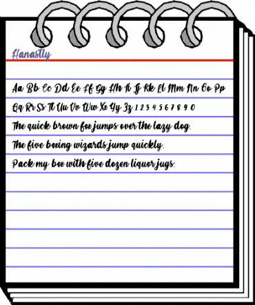 Hanastly Regular animated font preview Hanastly Regular animated font preview