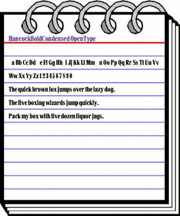 HancockBoldCondensed Regular animated font preview