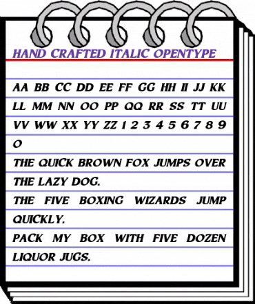 Hand Crafted Italic animated font preview Hand Crafted Italic animated font preview