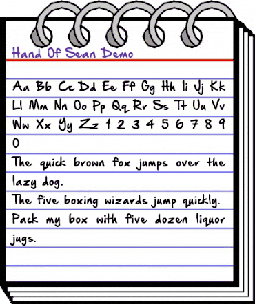 Hand Of Sean (Demo) Regular animated font preview
