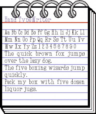 Hand TypeWriter Regular animated font preview