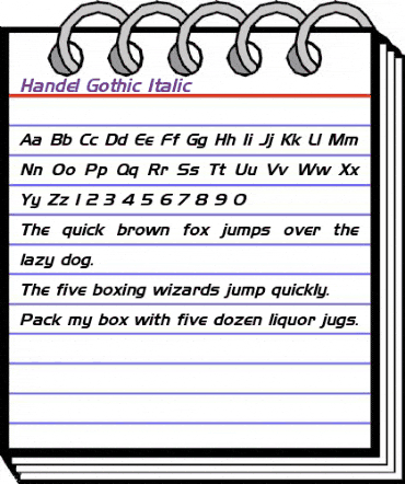 Handel Gothic Italic Italic animated font preview Handel Gothic Italic Italic animated font preview