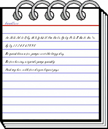 handlove Regular animated font preview