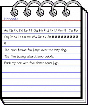 Handodle Regular animated font preview