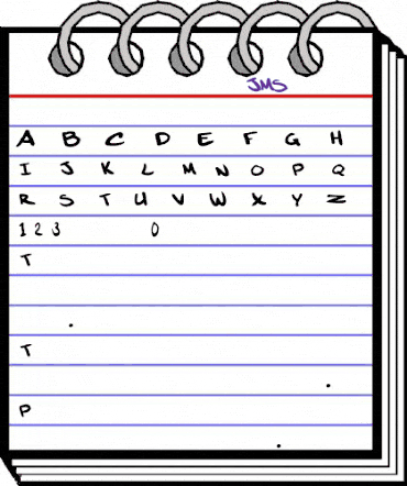 handwriting of JMS test Regular animated font preview