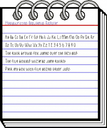 Handwritten Benjamin Regular animated font preview