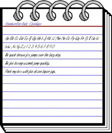 Handwritten Italic Regular animated font preview Handwritten Italic Regular animated font preview