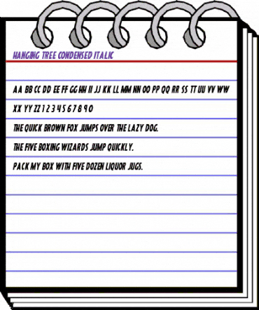 Hanging Tree Condensed Italic Condensed Italic animated font preview Hanging Tree Condensed Italic Condensed Italic animated font preview