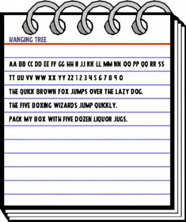Hanging Tree Regular animated font preview