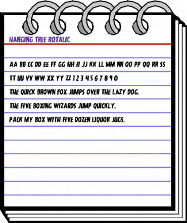 Hanging Tree Rotalic Italic animated font preview