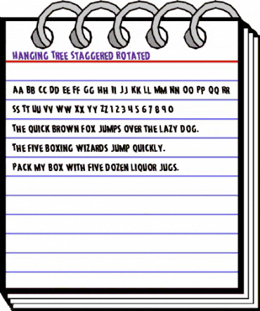 Hanging Tree Staggered Rotated Regular animated font preview