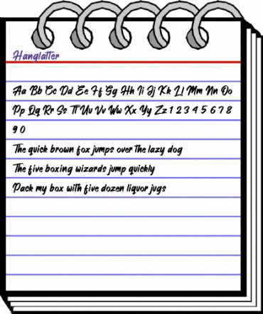 Hanglatter Regular animated font preview