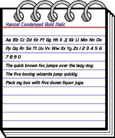 Hanzel-Condensed Bold Italic animated font preview Hanzel-Condensed Bold Italic animated font preview