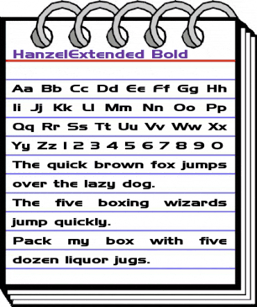 HanzelExtended Bold animated font preview