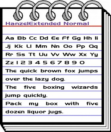 HanzelExtended Normal animated font preview