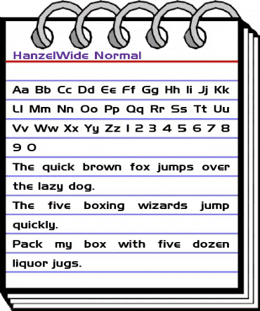 HanzelWide Normal animated font preview