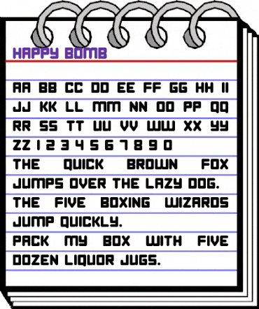 Happy Bomb Regular animated font preview