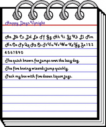 Happy Days Upright Regular animated font preview