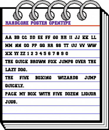 HARDCORE POSTER Regular animated font preview HARDCORE POSTER Regular animated font preview