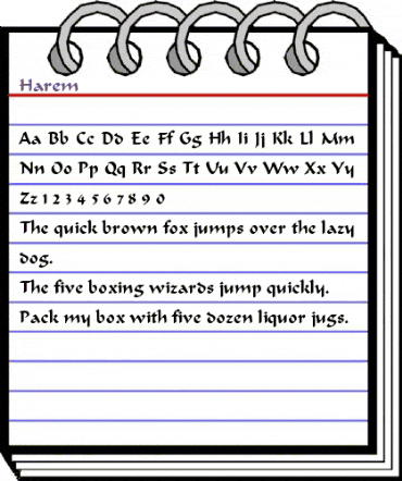Harem Regular animated font preview Harem Regular animated font preview