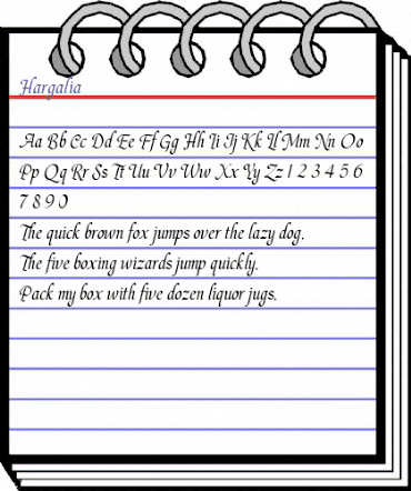 Hargalia Regular animated font preview