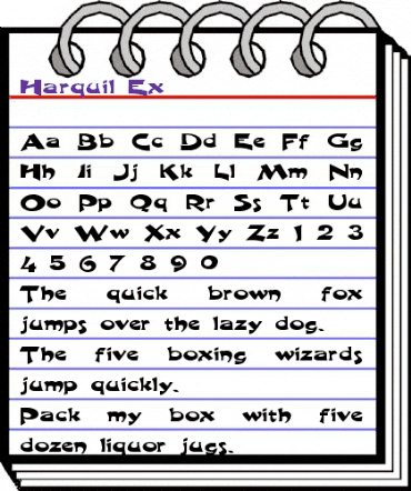 Harquil Ex Regular animated font preview Harquil Ex Regular animated font preview